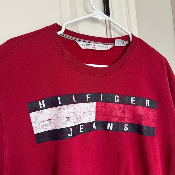 Tommy Hilfiger Red Cropped Sweatshirt - Picture 3 of 6